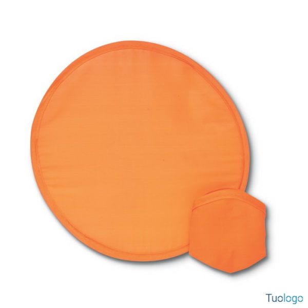 Frisbee arancione in nylon con custodia